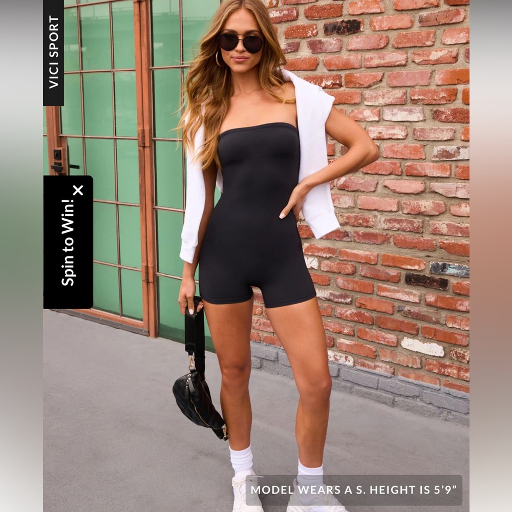 NWT Vici Black Strapless Romper